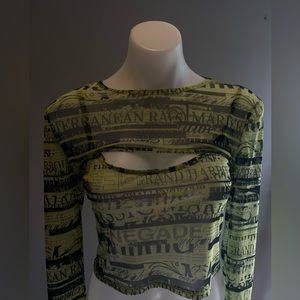 BDG sheer two piece cutout top